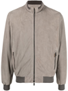 MOORER ZIP-UP LEATHER BOMBER JACKET