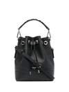 Lancel Leather Bucket Bag In Schwarz