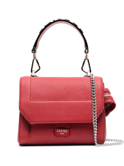 Lancel Leather Flap Bag In Red