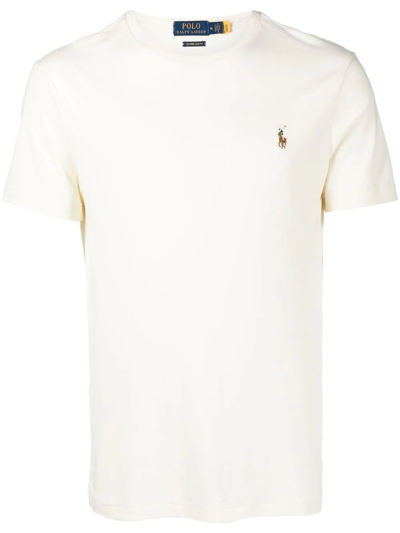Polo Ralph Lauren Embroidered Polo Pony T-shirt In Neutrals