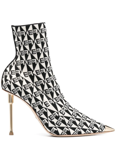 Elisabetta Franchi Graphic-print Ankle Boots In Black