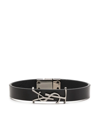 Saint Laurent Opyum Leather Bracelet In Schwarz