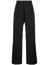 Maison Margiela Jet Black Wool-mohair-silk Blend Trousers In Schwarz