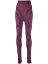 PAOLINA RUSSO FLAME-PRINT RIBBED-KNIT LEGGINGS