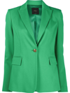 Pinko Signum Single-breasted Viscose Blazer In Grün