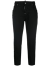 Dsquared2 Mid-rise Cropped Jeans In Schwarz