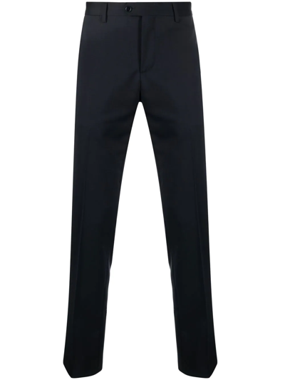 Lardini Tailored Stretch-wool Trousers In Brown
