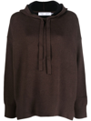 Proenza Schouler White Label Drop Shoulder Knitted Hoodie In Braun