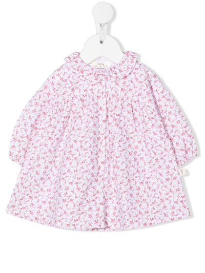 Teddy & Minou Babies' Floral Long-sleeve Blouse In Rosa