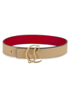 Christian Louboutin Cl Logo Calf Leather Belt In Gold