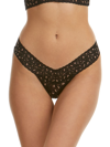 Hanky Panky Xdye Low-rise Leopard-print Lace Thong In Stonewashblue Serenity Blue
