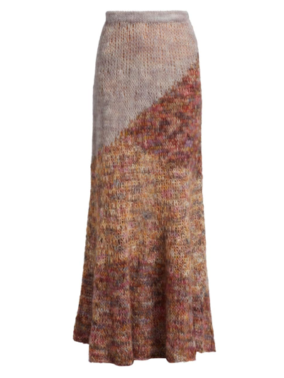 Ulla Johnson Serena Hand-dyed Midi Knit Skirt In Fresco