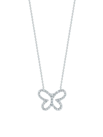 Roberto Coin Women's Tiny Treasures 18k White Gold & Diamond Butterfly Necklace