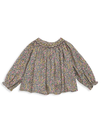 Bonpoint Baby's & Little Girl's Smockée Griotte Blouse In Green