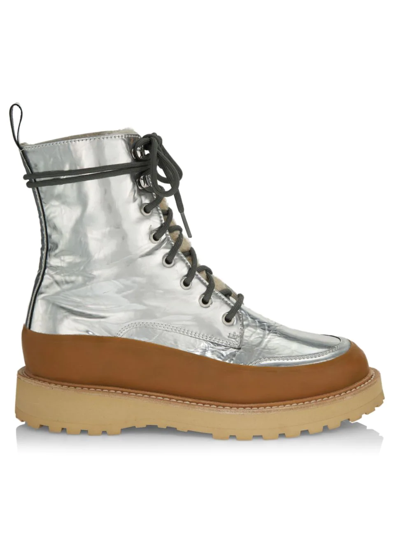 Ulla Johnson Etna Shearling-lined Lace-up Boots In Platinum