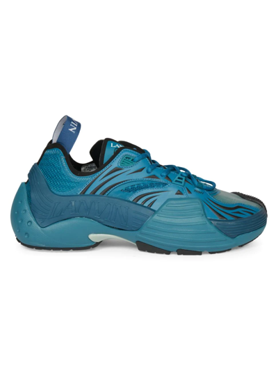 Lanvin Men's Flash-x Mesh Runner Trainers In Turquiose