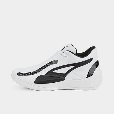 Puma Men's Rise Nitro Basketball Shoes In  White/ Black