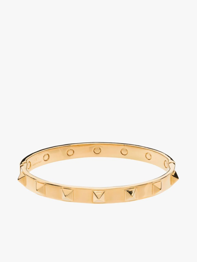 Valentino Garavani 5mm Rockstud Bangle Bracelet In Gold