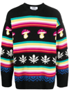 Msgm Wool Crew Neck Sweater In Schwarz