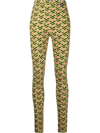 Versace La Greca Leggings, Female, Green+pink, 52