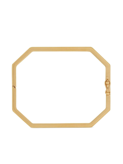Saint Laurent Geometric Bangle Bracelet In Gold