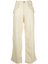 Etro Wide Leg Nina Virgin Wool Pants In Nude