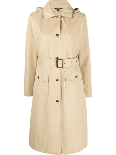 Ralph Lauren Belted Mid-length Trench Coat In Nude