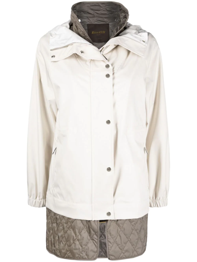 Moorer Layered Quilted Coat In Weiss