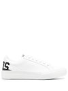 Gcds Bucket Logo-print Leather Sneakers In Weiss