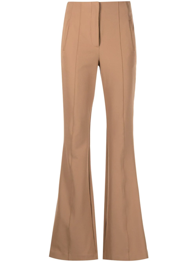Veronica Beard Azariah Flared-fitted Trousers In Braun