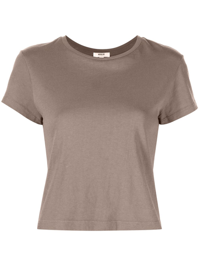 Agolde Adine Cropped Crewneck Tee In Mellow (md Khak