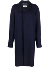 Maison Margiela Single-breasted Mid-length Coat In Blau
