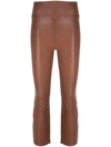 SPRWMN CROPPED-FLARE LEATHER LEGGINGS