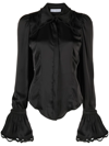 Rabanne Embroidered Long-sleeve Shirt In Schwarz