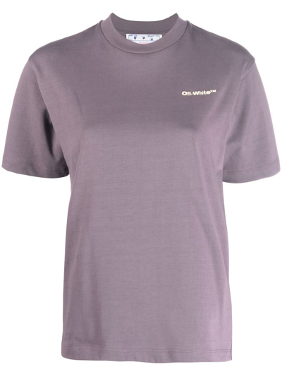 Off-white Logo-print Cotton T-shirt In Violett