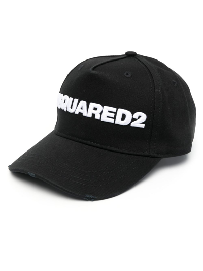 Dsquared2 Logo Embroidered Cap In Schwarz