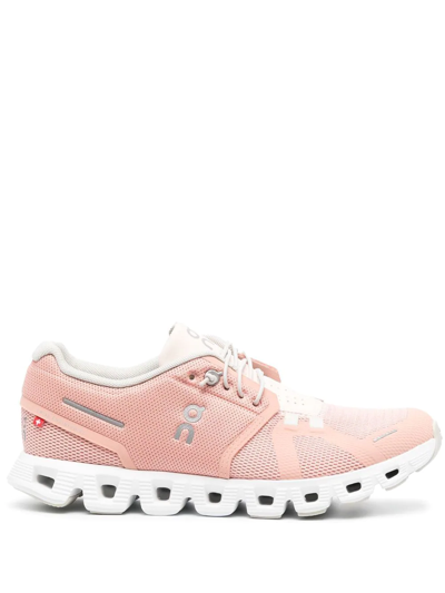On Running Ridged-sole Panelled Sneakers In Pink