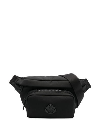 Moncler Logo-patch Belt Bag In Black