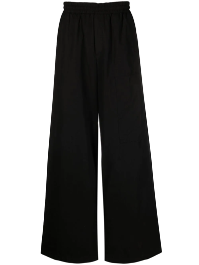 Off-white High-waisted Wide-leg Trousers In Grey