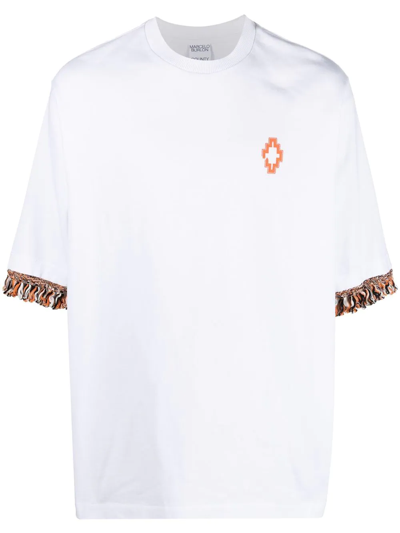 Marcelo Burlon County Of Milan Fringed-trim T-shirt In White