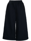 Daniela Gregis Wide-leg Cropped Cotton Trousers In Blau