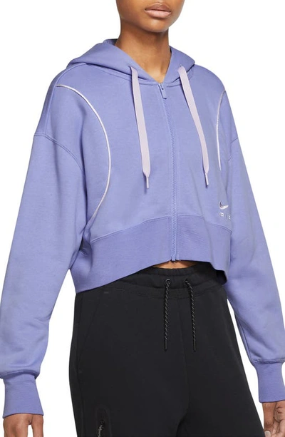 Nike Air Zip-up Crop Hoodie In Light Thistle/ Barely Grape