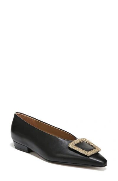 Sam Edelman Sonja Womens Suede Buckle Slip-on Shoes In Black Leather