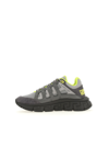 Versace Trigreca Sneakers In Grey Suede And Leather In Grey