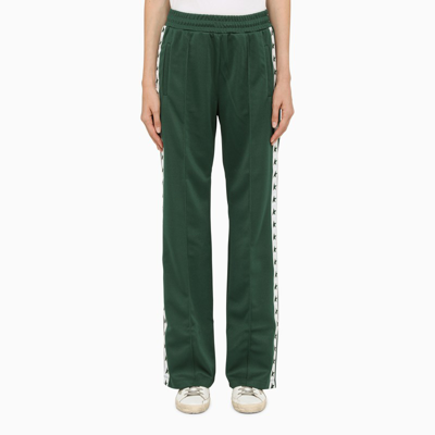 Golden Goose Star Joggings Dorotea Wide Leg Triacetate Strip In Green/white