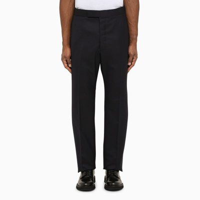 THOM BROWNE TAILORED TROUSERS IN BLUE WOOL