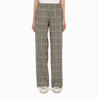Golden Goose Checked Palazzo Trousers In Grey