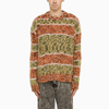 Andersson Bell Multi-coloured Striped Crew Neck Sweater In Orange