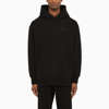 Y-3 BLACK HOODIE WITH LOGO PRINT