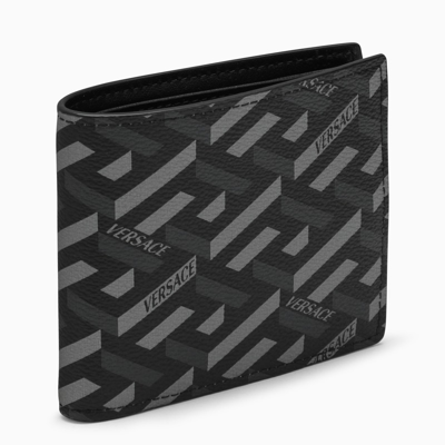 Versace La Greca Signature Bi-fold Wallet In Black